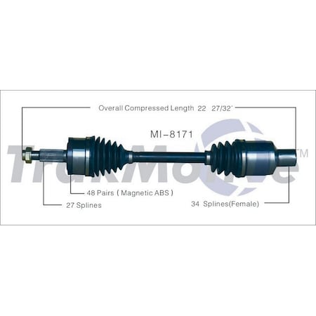 Surtrack Axle Cv Axle Shaft, Mi-8171 MI-8171